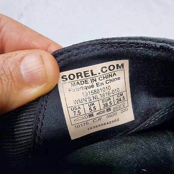 Sorel Women's 7.5 Evie Pull-On Bootie Waterproof Black Suede Leather Wedge Ankle - Picture 7 of 10